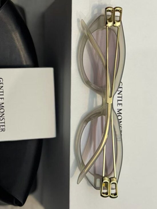 Gentle Monster Transparent Gray Cat Eye Gold Temple Sunglasses main image 7